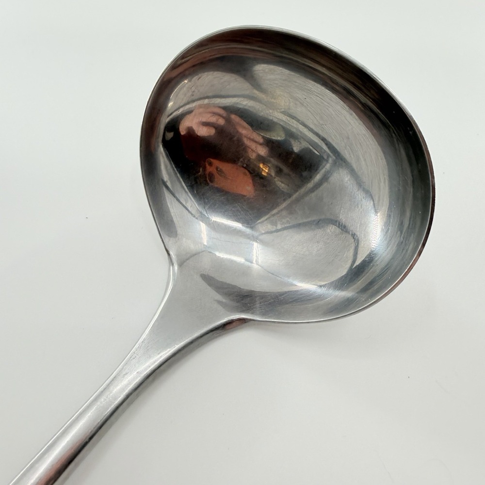 Vintage Pyrex Stainless Steel Soup Ladle White Handle 11.5" 80s 90s Kitchen Tool - Picture 5 of 8